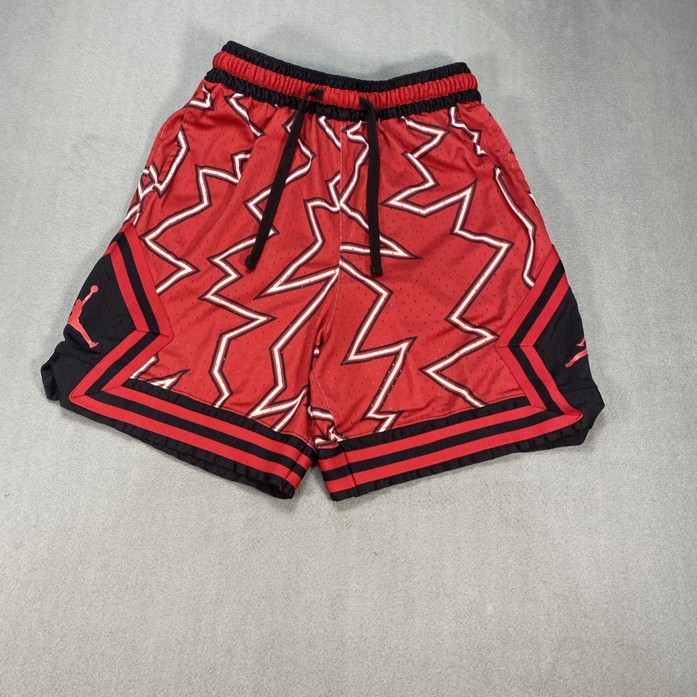 Jordan Dri Fit Youth Medium Red Black And White Shorts Basketball